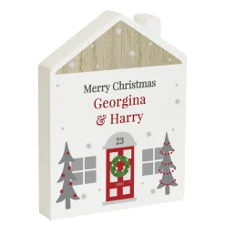 Personalised Christmas Wooden House Ornament