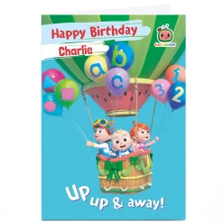 Personalised CoComelon Birthday Card - Up Up & Away
