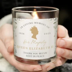 Personalised Commemorative Queen Elizabeth II Small Candle Jar