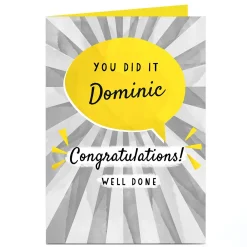 Personalised Congratulations Card - You Did It Well Done