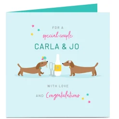 Personalised Congratulations Card - Sausage Dog Couple
