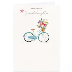 Personalised Cory Reid Birthday Card - Floral Bike, Granddaughter