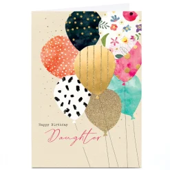 Personalised Cory Reid Birthday Card - Colourful Balloons, Daughter