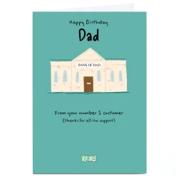 Personalised Cory Reid Birthday Card - Bank of Dad