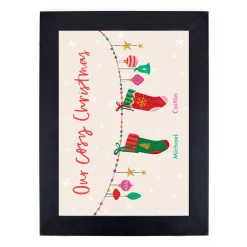 Personalised Couple Christmas Print - 2 Stockings