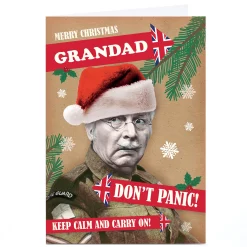 Personalised Dad's Army Christmas Card - Don't Panic!