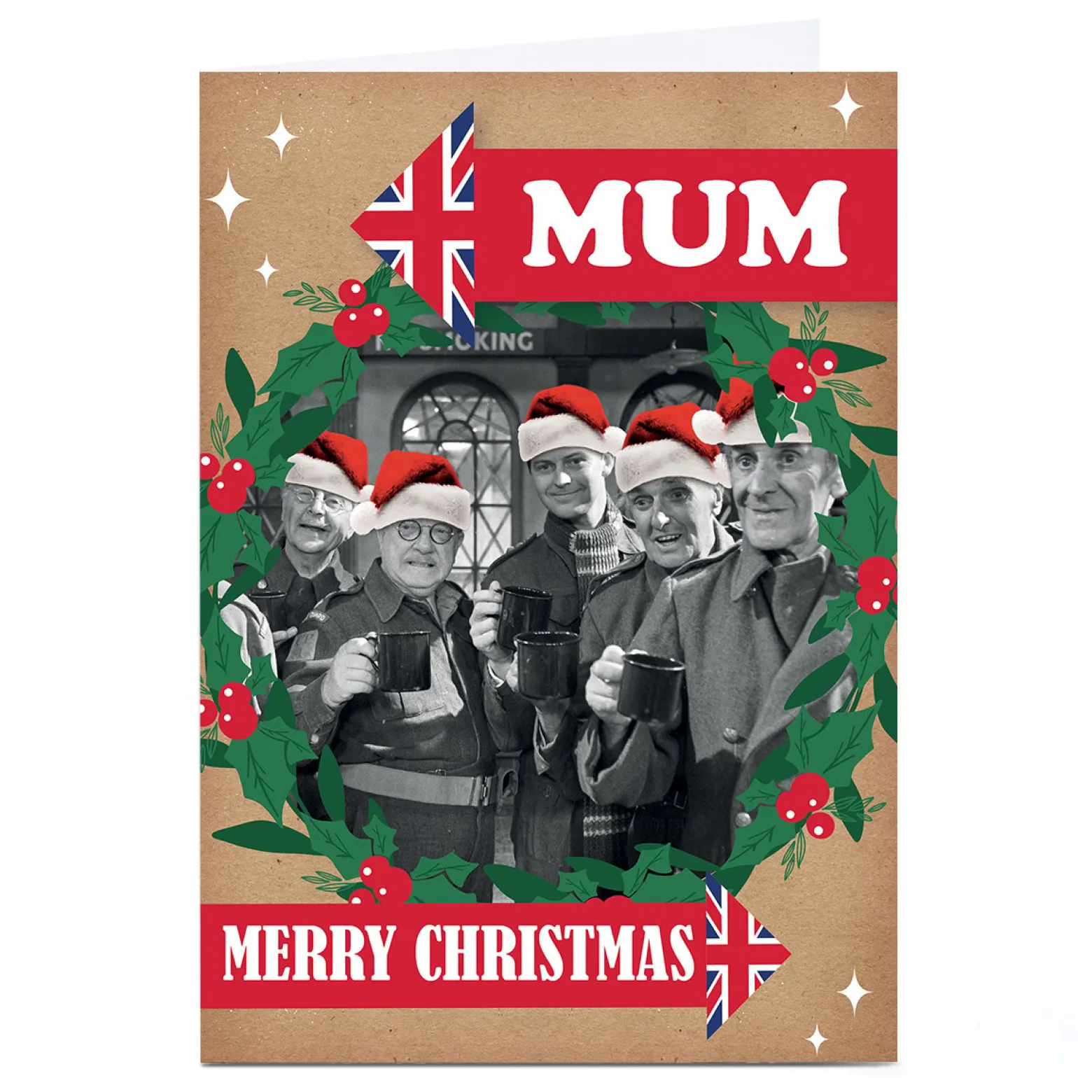 Personalised Dad's Army Christmas Card - Merry Christmas