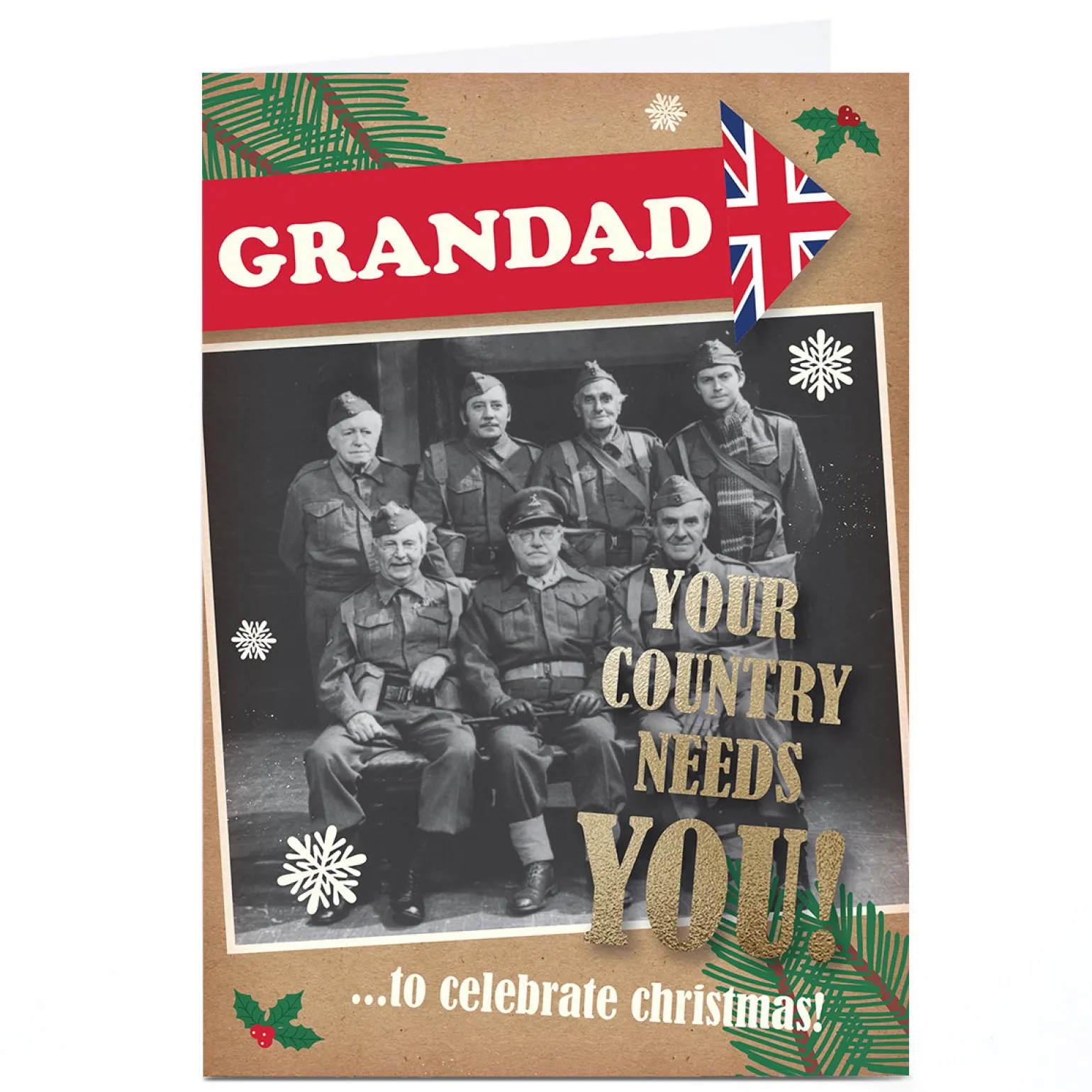 Personalised Dad's Army Christmas Card - Your Country Needs You!