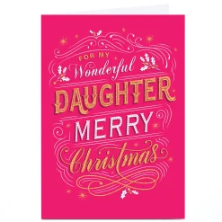 Personalised Dalia Clark Christmas Card - Wonderful Daughter