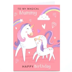 Personalised Dalia Clark Birthday Card - Magical Mummy Unicorns