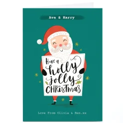 Personalised Dalia Clark Christmas Card - Holly Jolly