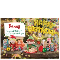 Personalised December Birthday Card - Sh-elved Again, Any Name