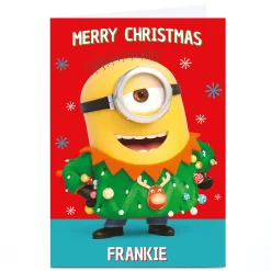 Personalised Despicable Me Christmas Card - Name