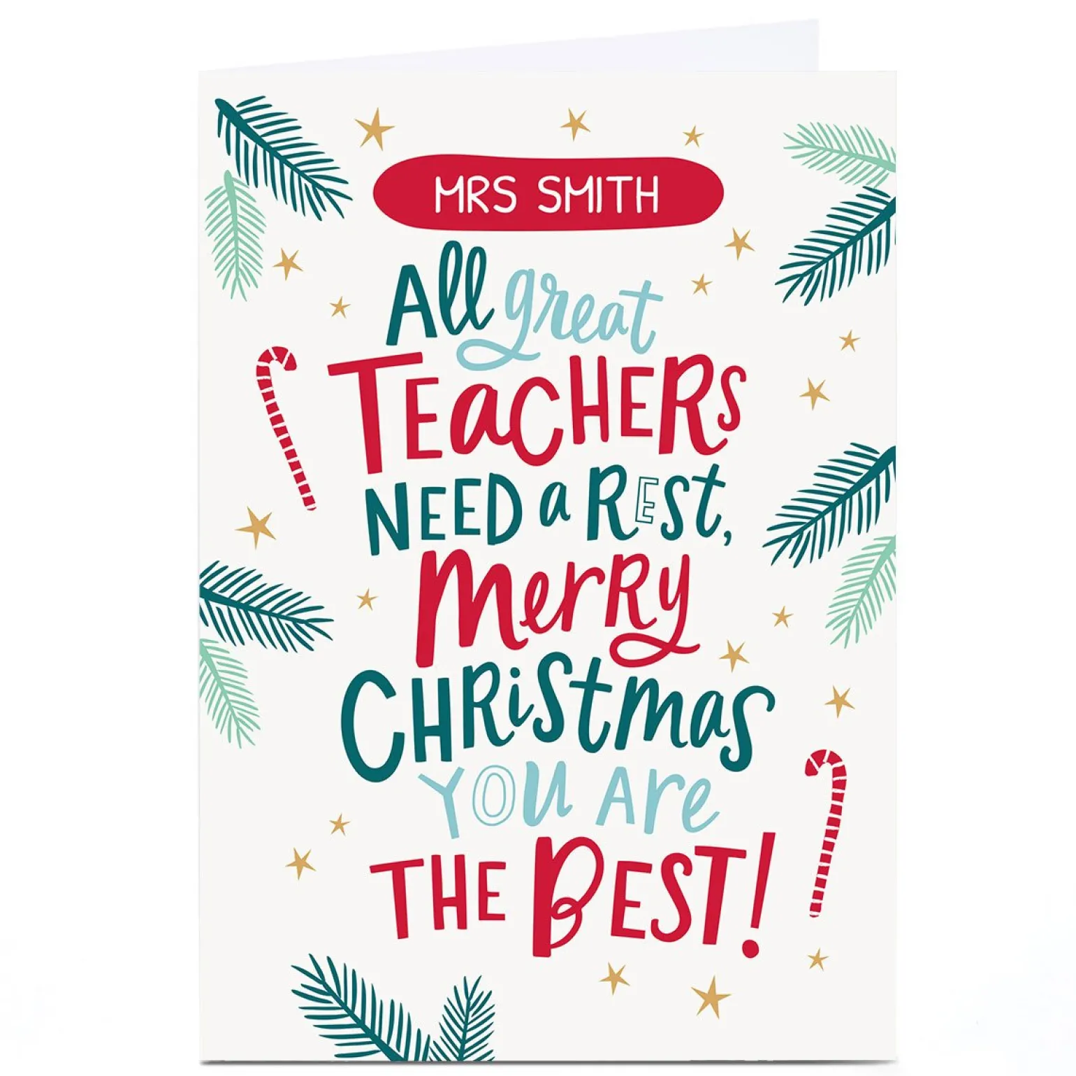 Personalised Dotty Black Designs Christmas Card - All Great Teachers