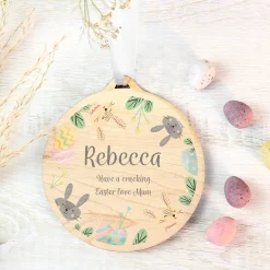 Personalised Easter Bunny Wooden Decoration