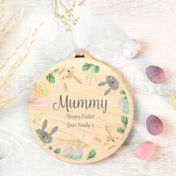Personalised Easter Bunny Wooden Decoration