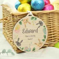 Personalised Easter Bunny Wooden Decoration