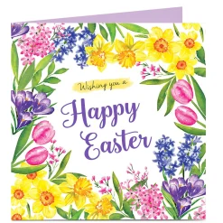 Personalised Easter Card - Tulips & Daffodils