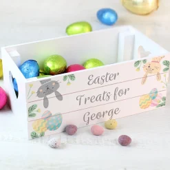 Personalised Easter Egg Hunt Small Wooden Crate