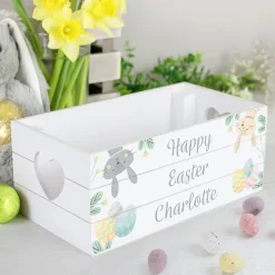 Personalised Easter Egg Hunt Small Wooden Crate