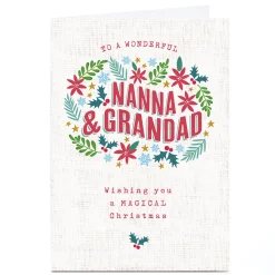 Personalised Ebony Newton Christmas Card - Magical Christmas, Nanna and Grandad