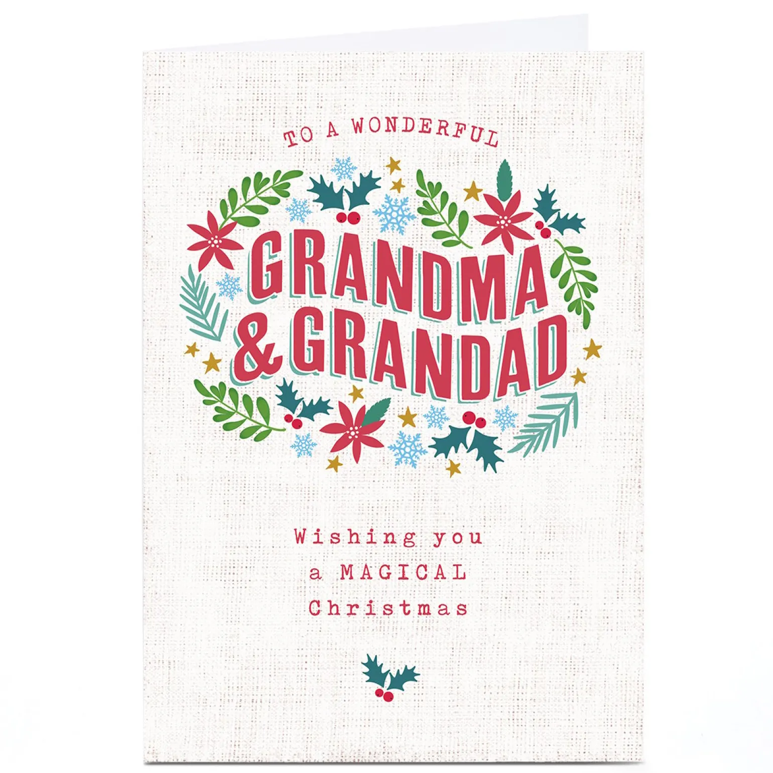 Personalised Ebony Newton Christmas Card - Magical Christmas, Grandma & Grandad