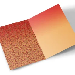 Personalised Eid Card - Red & Gold Paisley