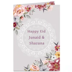 Personalised Eid Card - To Both, Floral