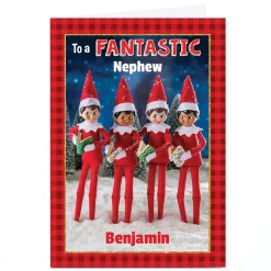 Personalised Elf On the Shelf Christmas Card - Any Name
