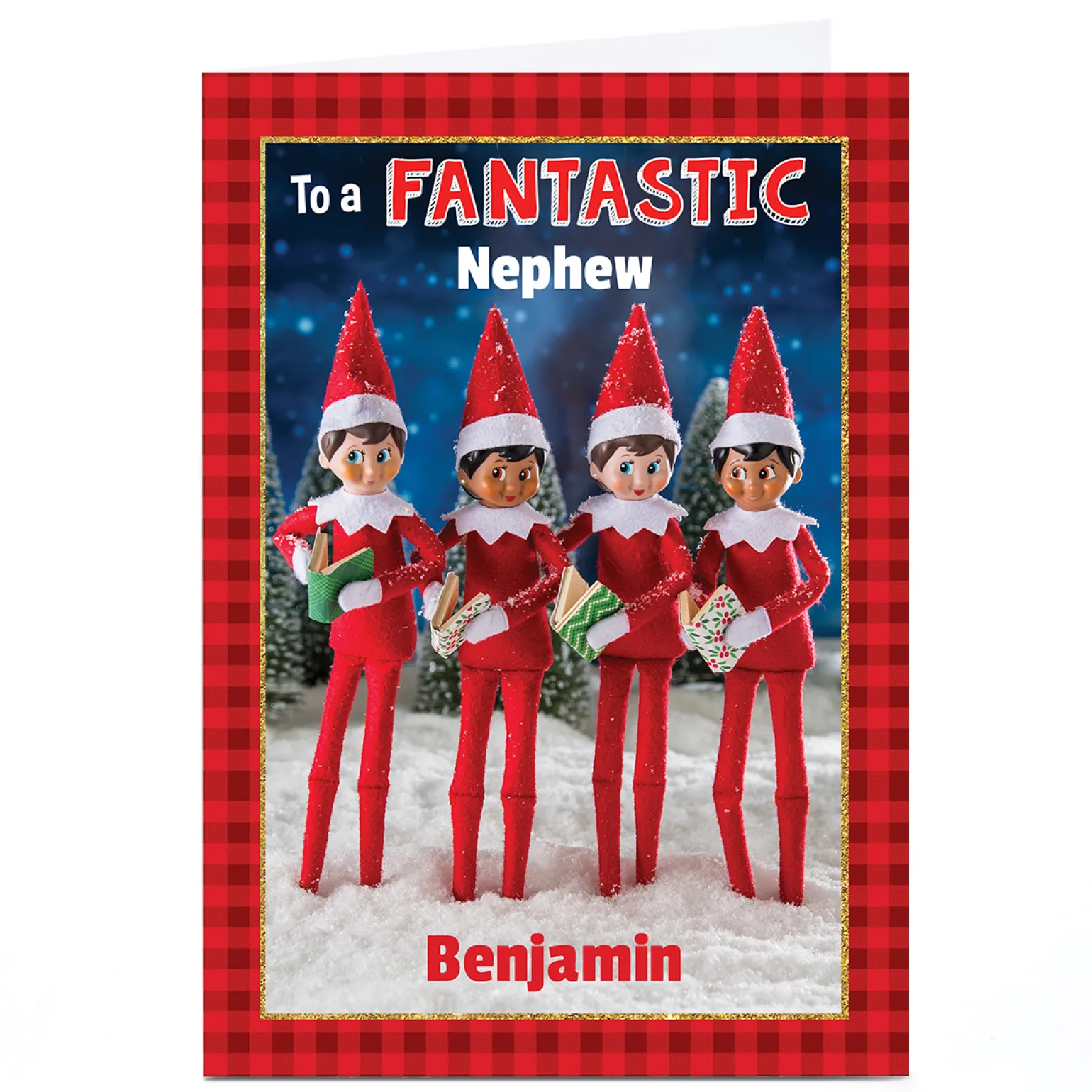 Personalised Elf On the Shelf Christmas Card - Any Name