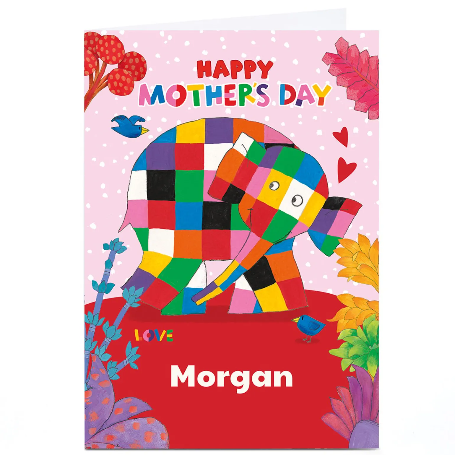 Personalised Elmer The Elephant Mother's Day Card - Any Recipient