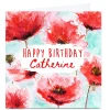 Personalised Emma Isaacs Birthday Card - Watercolour Poppies
