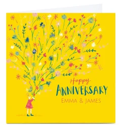 Personalised Emma Valenghi Anniversary Card - Flowers