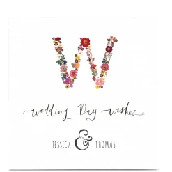 Personalised Emma Valenghi Wedding Card - Floral Wishes
