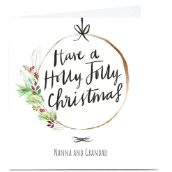 Personalised Emma Valenghi Christmas Card - Holly Jolly