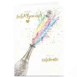 Personalised Engagement Card - Happy EnGAYgement Popped Cork