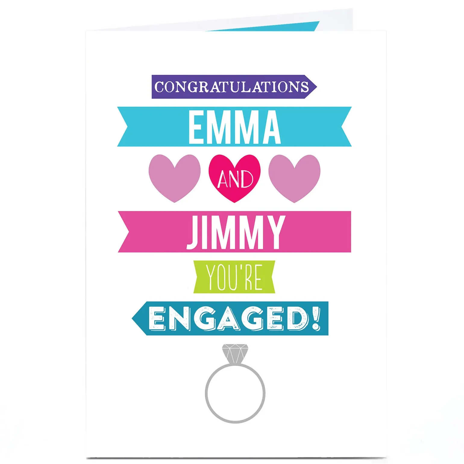 Personalised Engagement Card - Diamond Ring