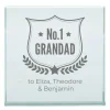 Personalised Engraved Glass Token - No. 1 Grandad