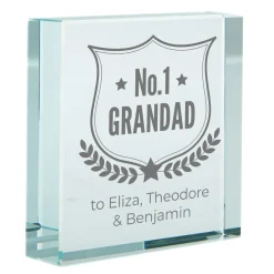 Personalised Engraved Glass Token - No. 1 Grandad