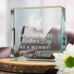 Personalised Engraved Glass Token - First Mother's Day