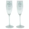 Personalised Engraved Mr & Mrs Champagne Flutes