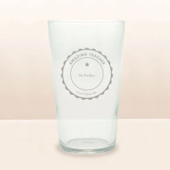 Personalised Engraved Pint Glass - Bold Teacher