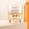 Personalised Engraved Whiskey Glass Wedding Bow Tie - Father of the Bride