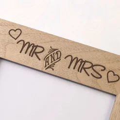Personalised Engraved Wooden Photo Frame - Mr And Mrs
