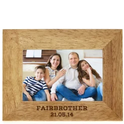 Personalised Engraved Wooden Photo Frame - Family Name