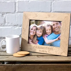 Personalised Engraved Wooden Photo Frame - Family Name