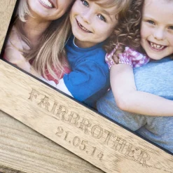 Personalised Engraved Wooden Photo Frame - Family Name