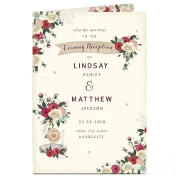 Personalised Evening Reception Invitation - Roses