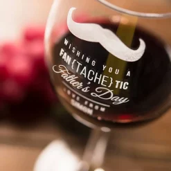 Personalised Fan{tache}tic Father's Day Wine Glass