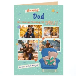 Personalised Father's Day Photo Card - HUGS - Always Smile
